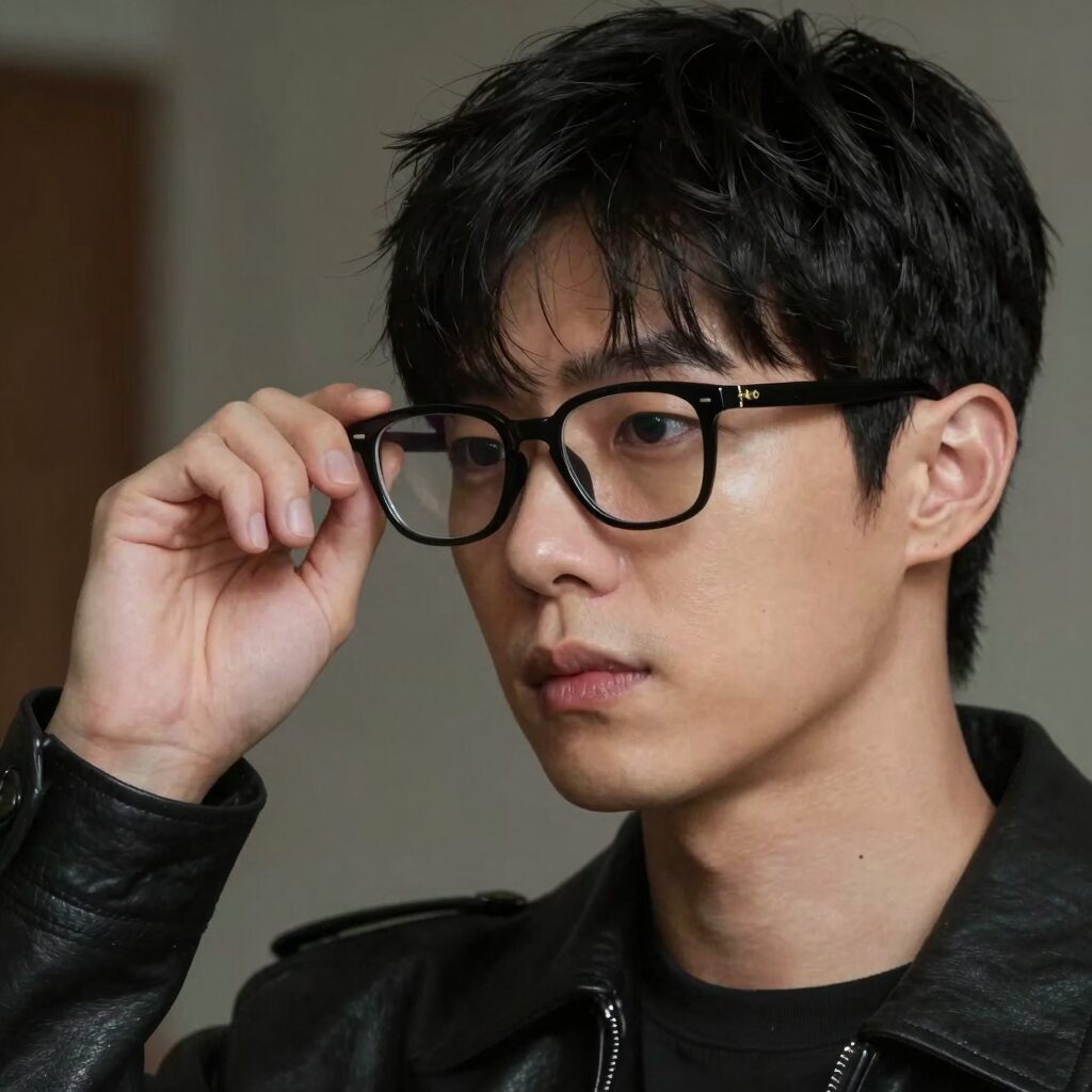 코르티스 제임스가 네오테리아 안경을 착용한 모습