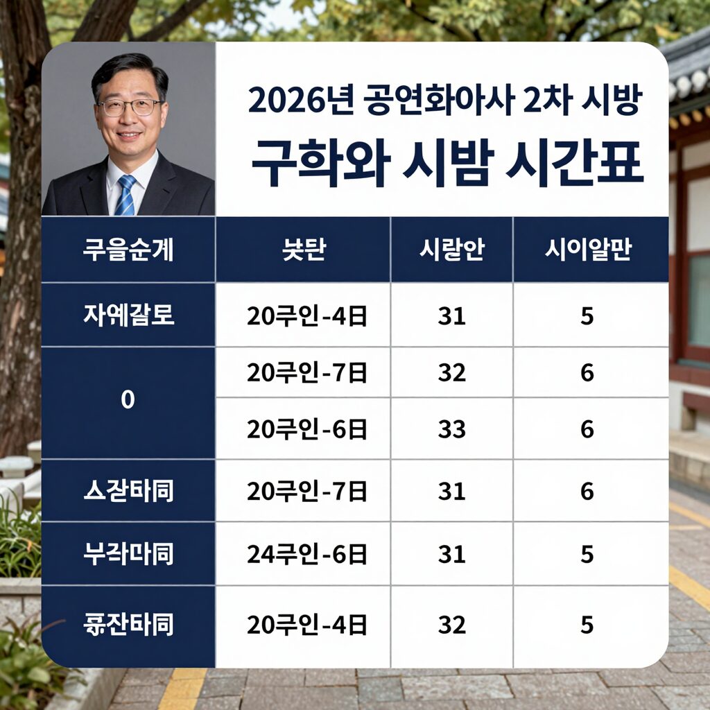 2026년 공인회계사 2차 시험 6과목 구조와 시험 시간표 안내 이미지