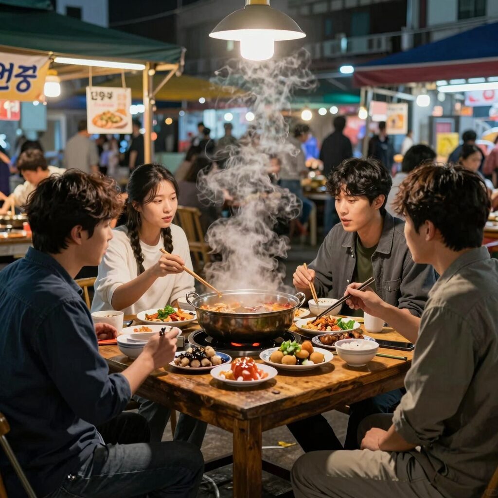 끝까지 간다 독박투어 시즌5 스리랑카 야시장에서 현지 음식을 즐기는 독박즈 5인방의 모습
