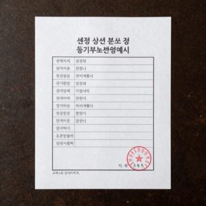 신청 사건 처리 중 등기부등본 예시
