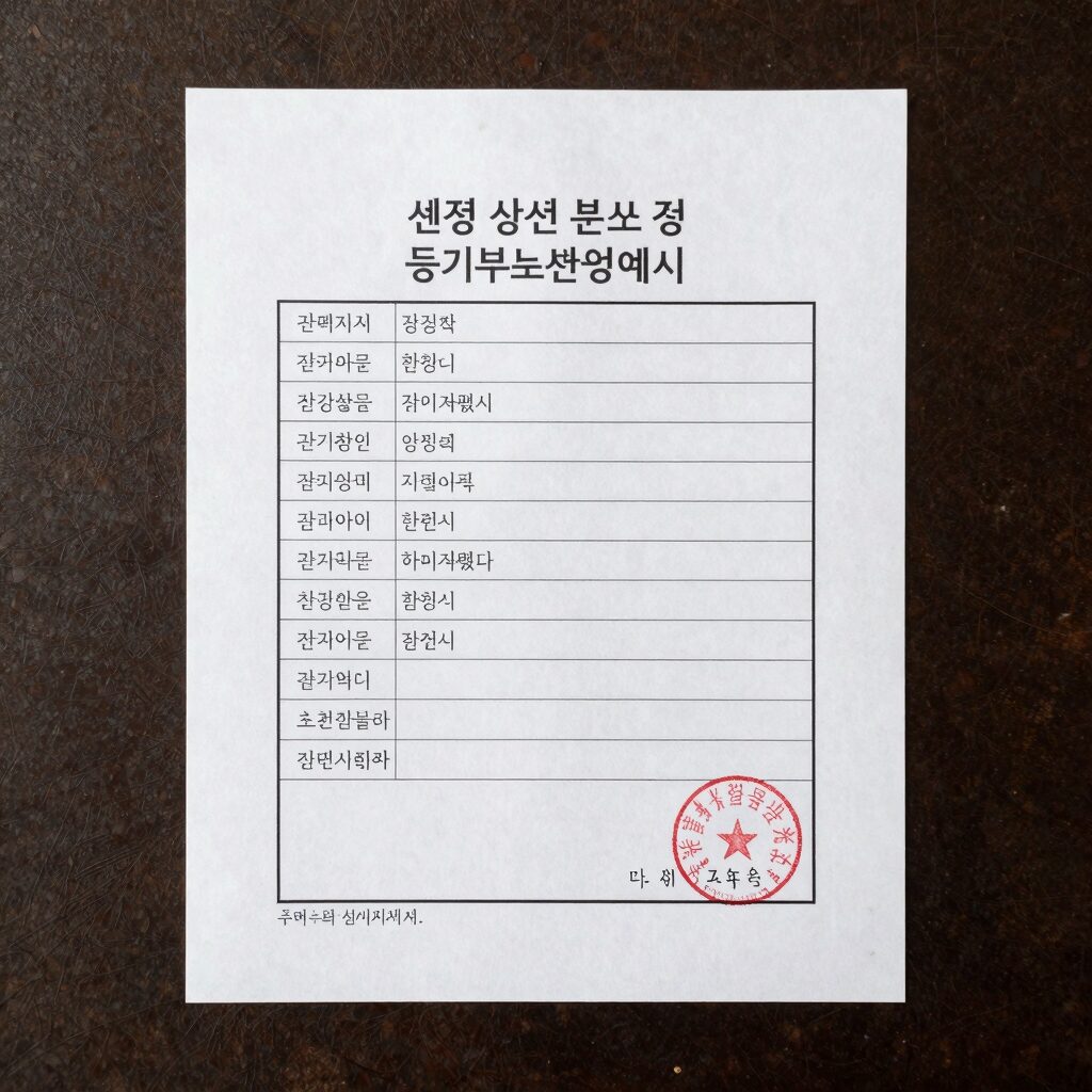 신청 사건 처리 중 등기부등본 예시