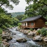 가평 계곡 펜션 전경 사진 여름 휴가 물놀이 숙소
