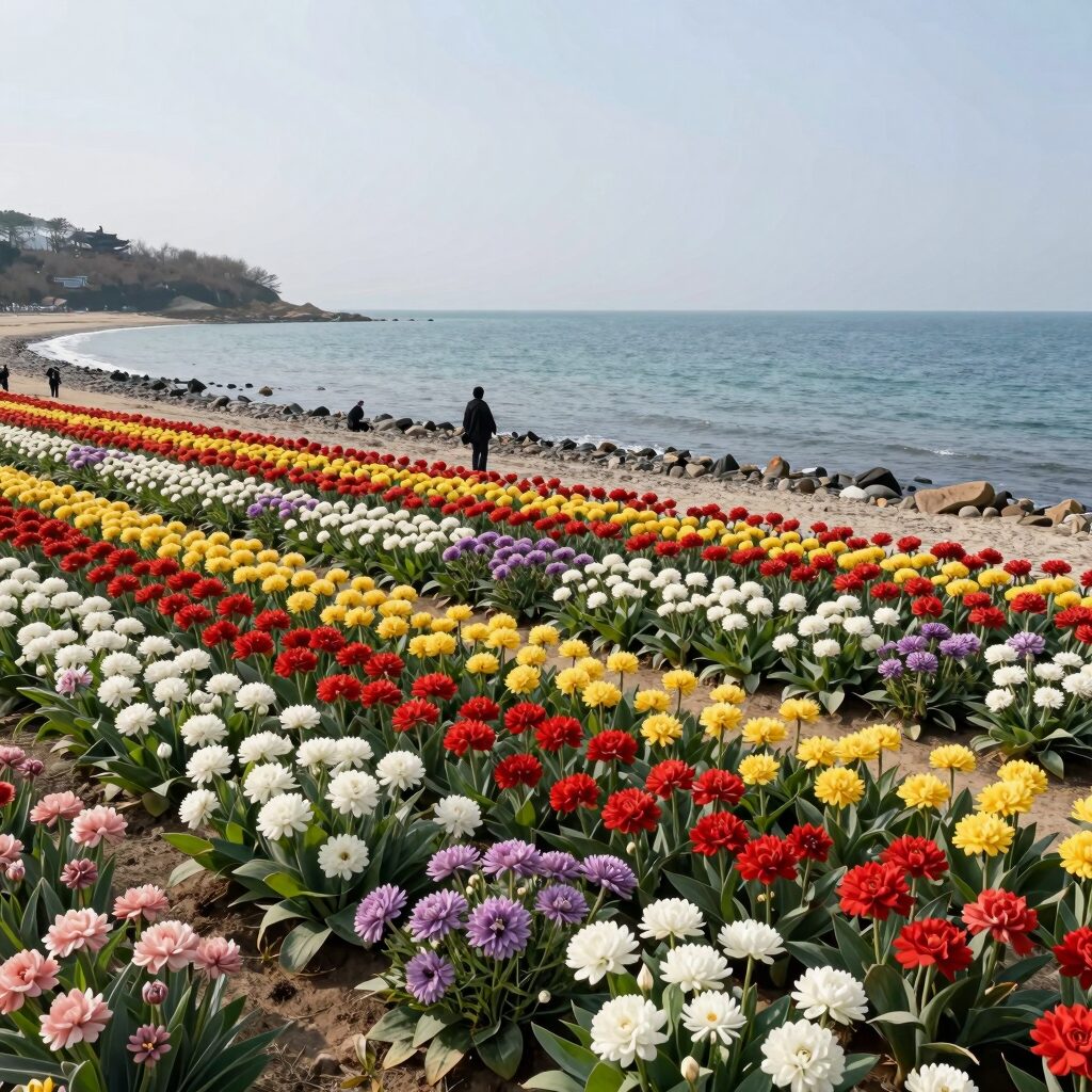 거제도 저구항 수국축제 바다와 수국이 어우러진 풍경