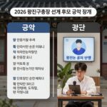 2026 광진구청장 선거 후보 공약 비교 이미지