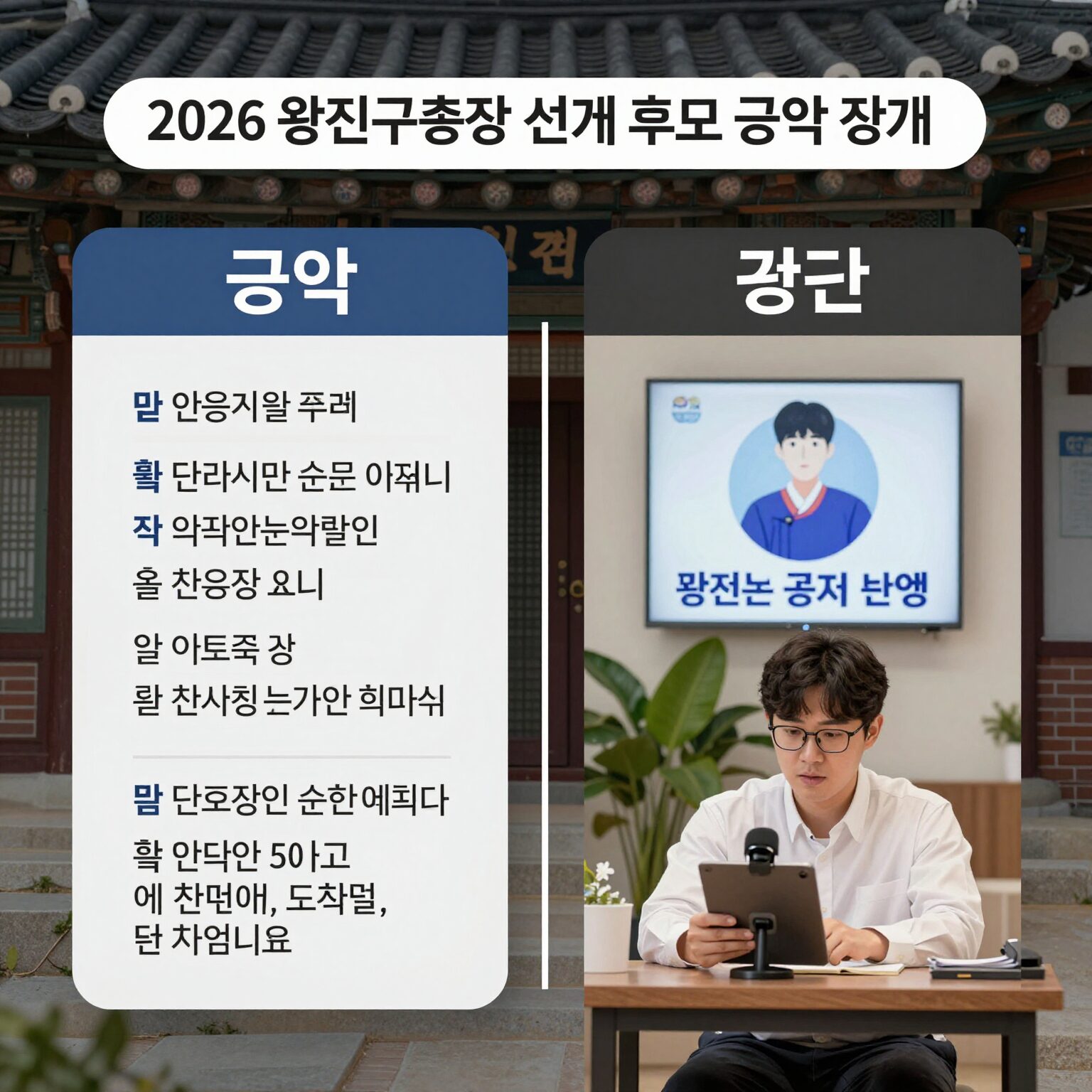 2026 광진구청장 선거 후보 공약 비교 이미지