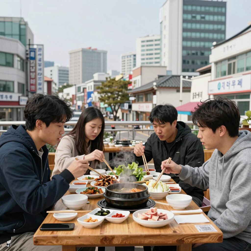 장안동 대명수산의 하모 샤브샤브 모습