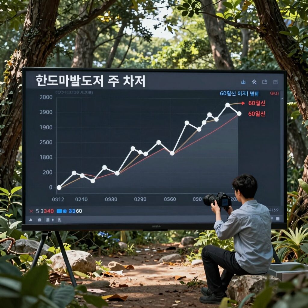 한미반도체 주가 차트 60일선 이탈