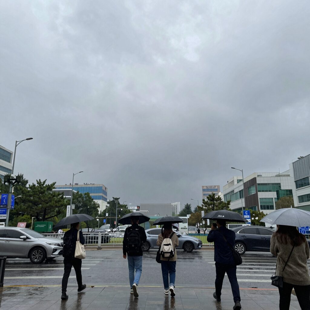 국지성 호우 레이더 영상으로 강한 비구름대 확인