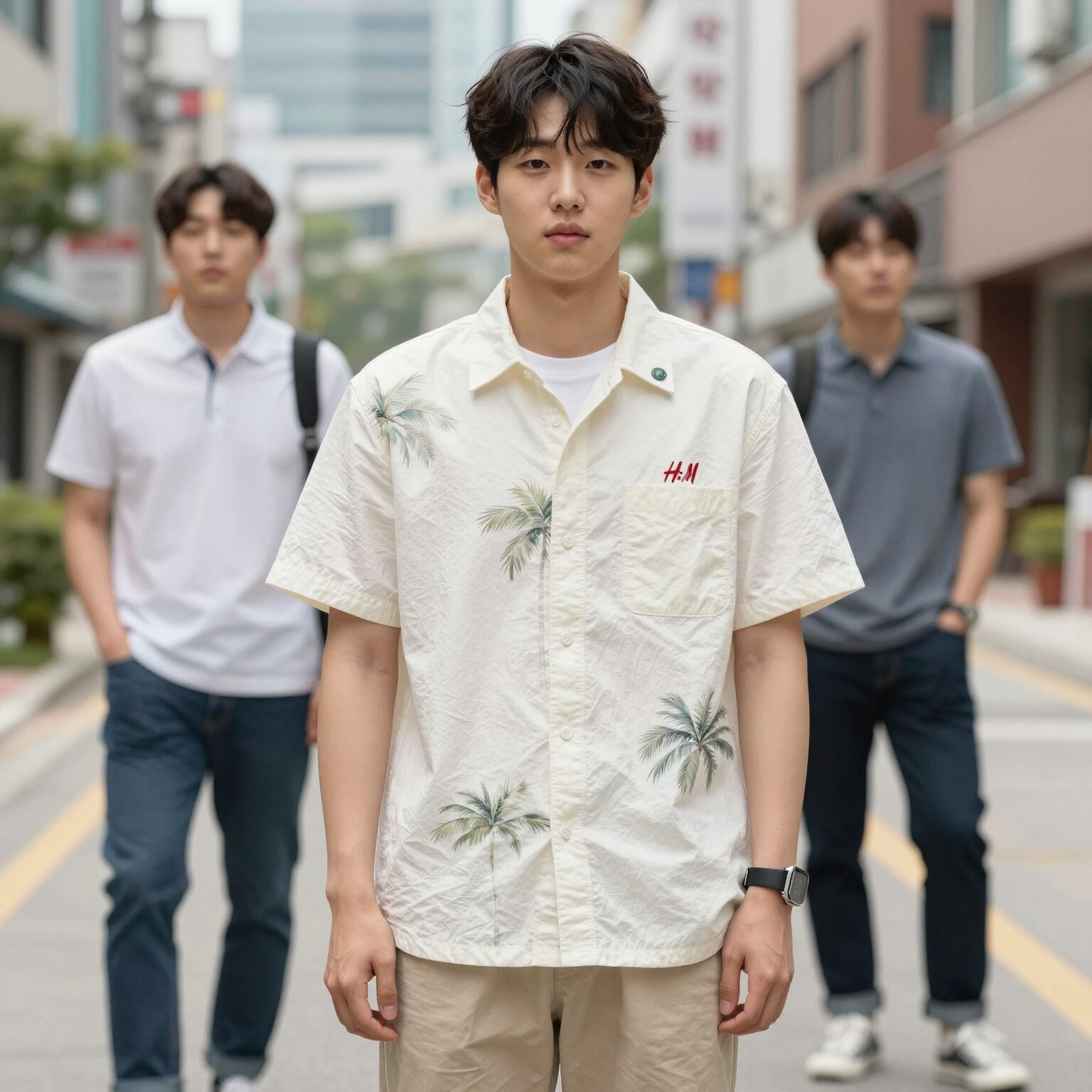 H&M 하와이안 셔츠를 활용한 여름 캐주얼 스타일링