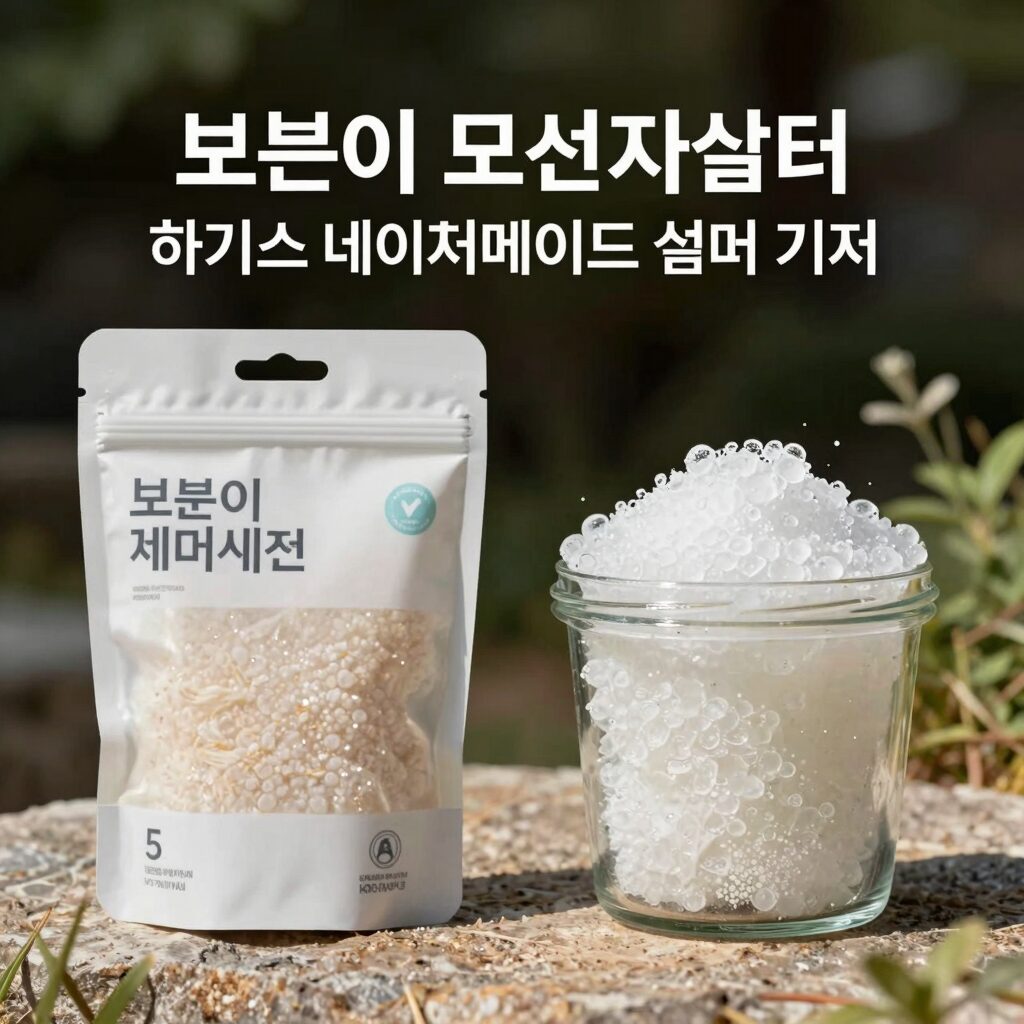 보솜이 모션 썸머와 하기스 네이처메이드 썸머 기저귀의 두께와 디자인 비교 사진
