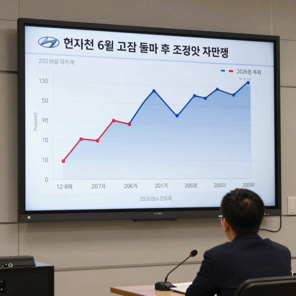 현대자동차 주가 차트 2026년 6월 고점 돌파 후 조정 및 재반등