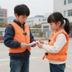 유아 구명조끼 안전 기준과 사이즈 확인 장면