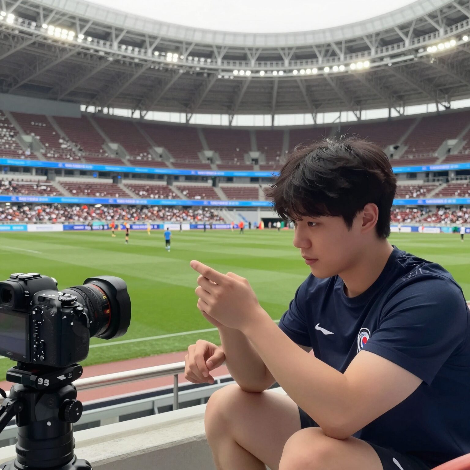 유튜버 이노냥이 2026 월드컵 경기장에서 눈찢기 인종차별을 당하는 장면