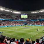 일본 피파랭킹 18위 아시아 1위 일본과 네덜란드의 월드컵 경기 장면 AT&T 스타디움 전경
