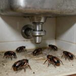 일본 바퀴벌레 주요 서식지인 주방 싱크대 하부와 배수관 주변 모습