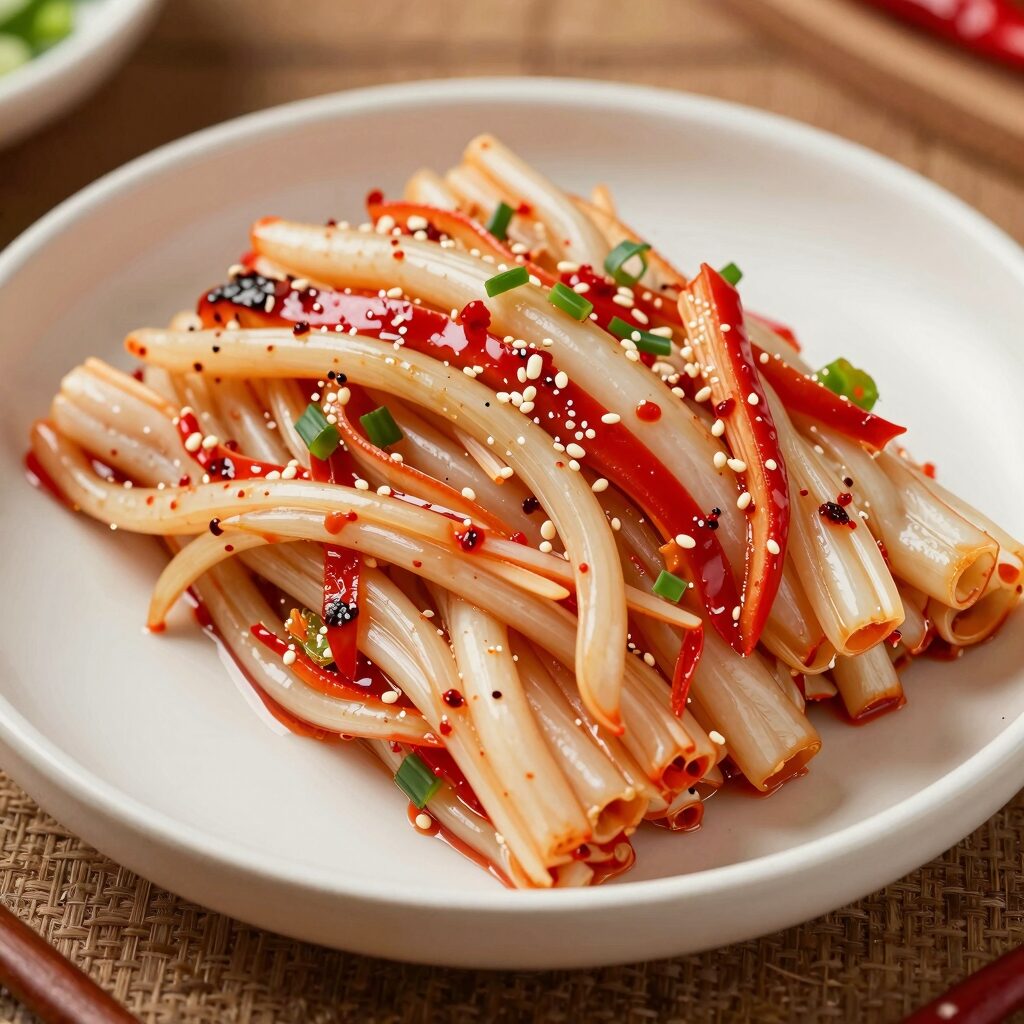 종가 알뜰맘 포기김치를 접시에 담은 모습