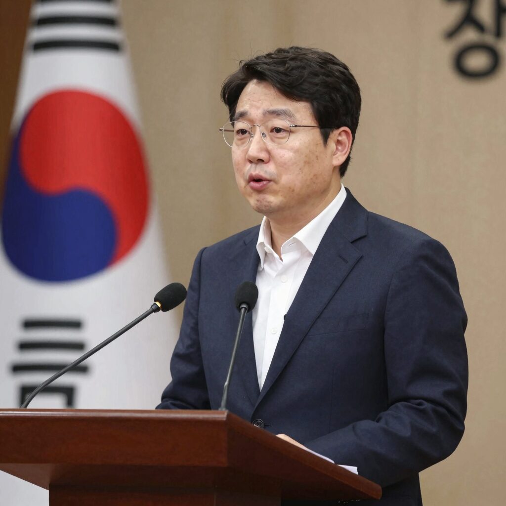정원오 서울특별시장이 공식 행사에서 연설하는 모습, 그의 전문성과 친근함이 느껴지는 프로필 사진