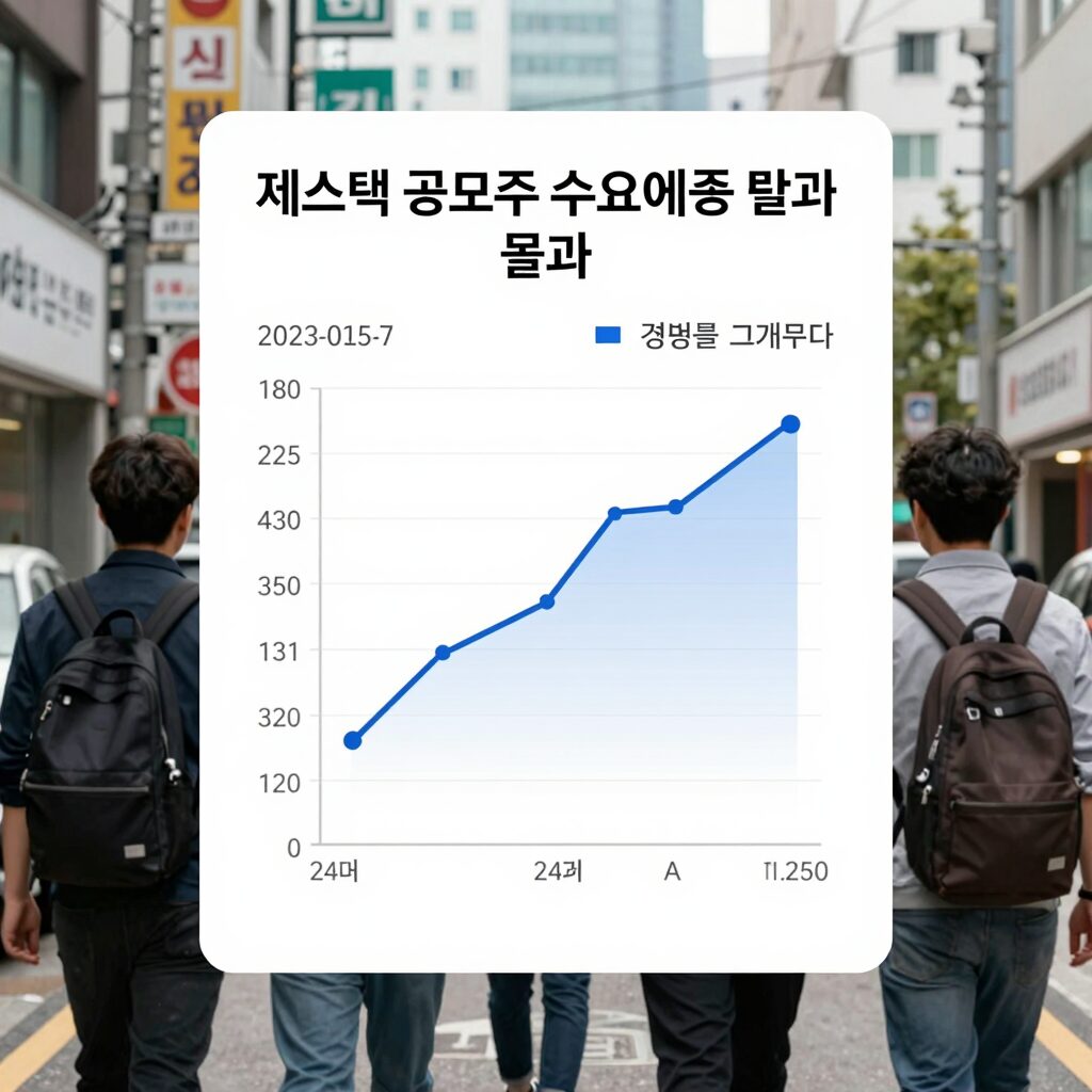 져스텍 공모주 수요예측 결과 표와 경쟁률 그래프