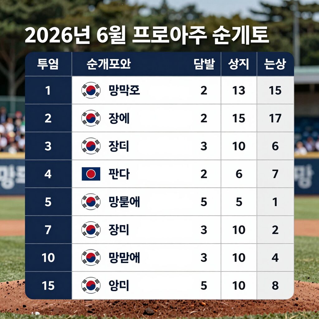 2026년 6월 프로야구 순위표 및 팀별 성적 분석