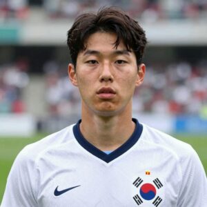 김문환 축구선수 얼굴 캐리커처와 국가대표 유니폼을 입힌 우드트로피 팬 선물