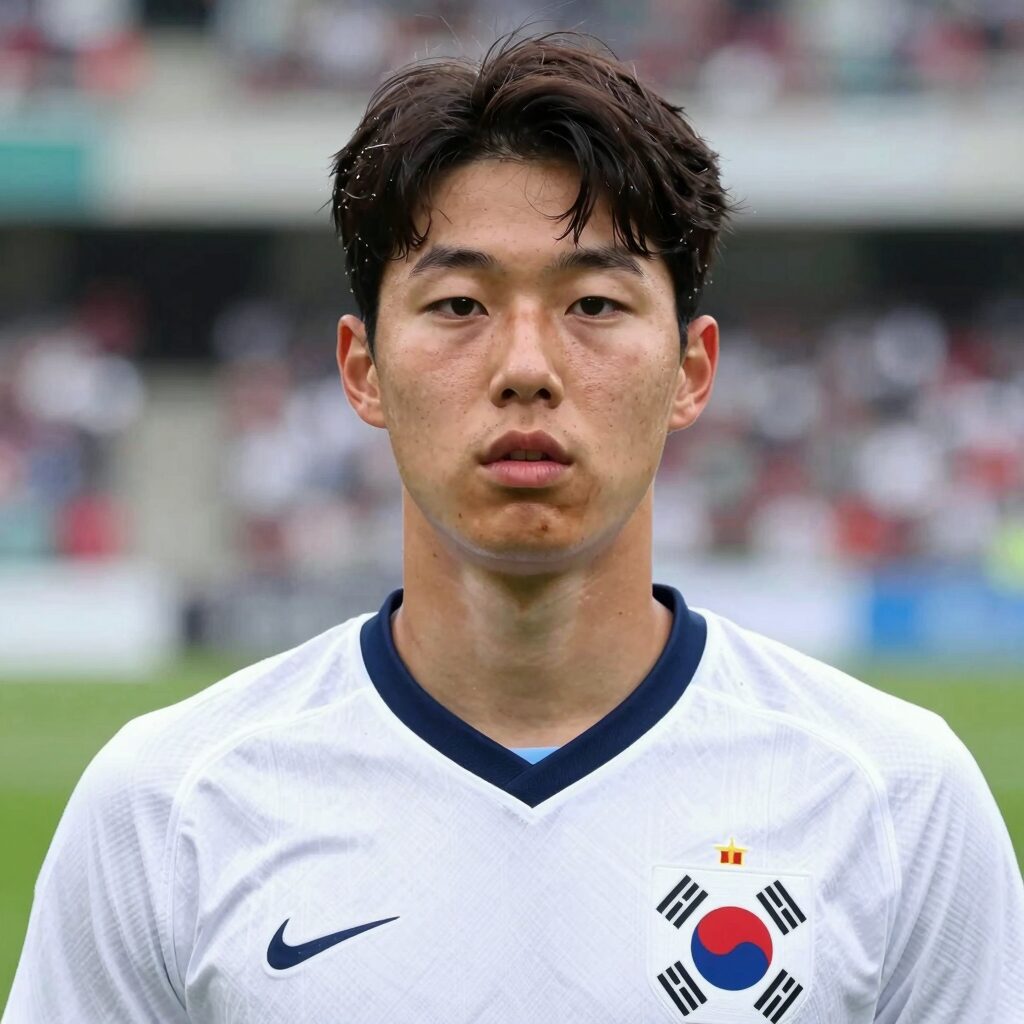김문환 축구선수 얼굴 캐리커처와 국가대표 유니폼을 입힌 우드트로피 팬 선물