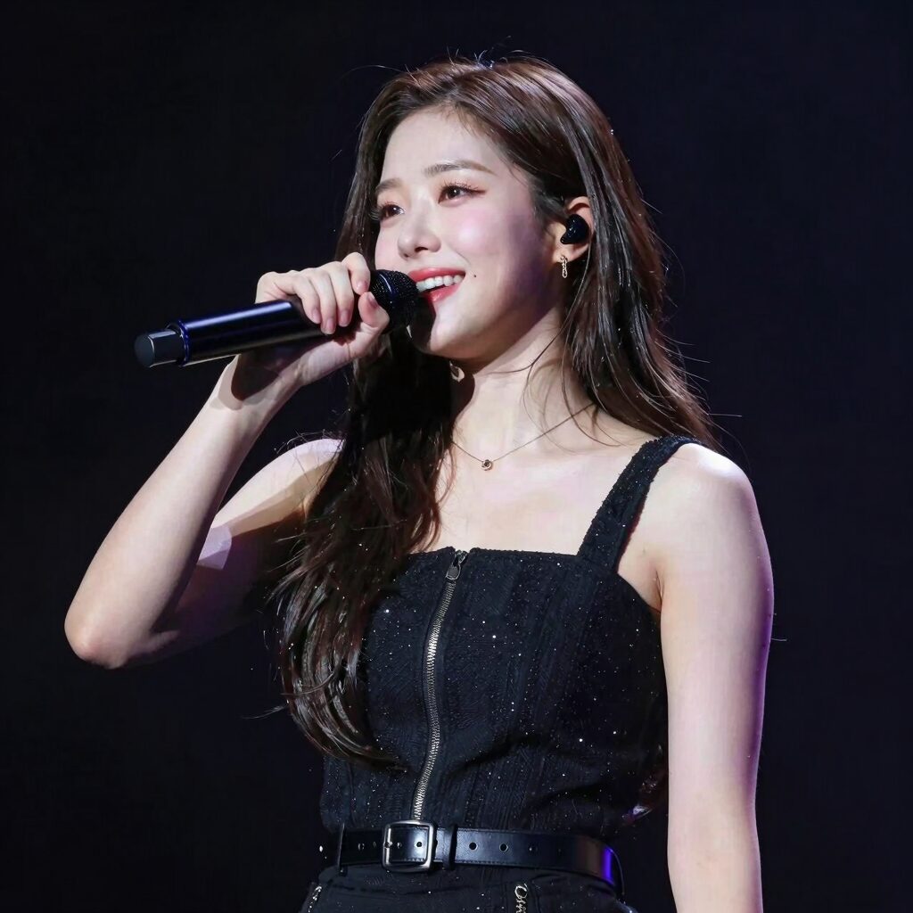 김나희가 미스트롯 시절 무대 위에서 열창하는 모습, 활짝 웃는 표정이 인상적