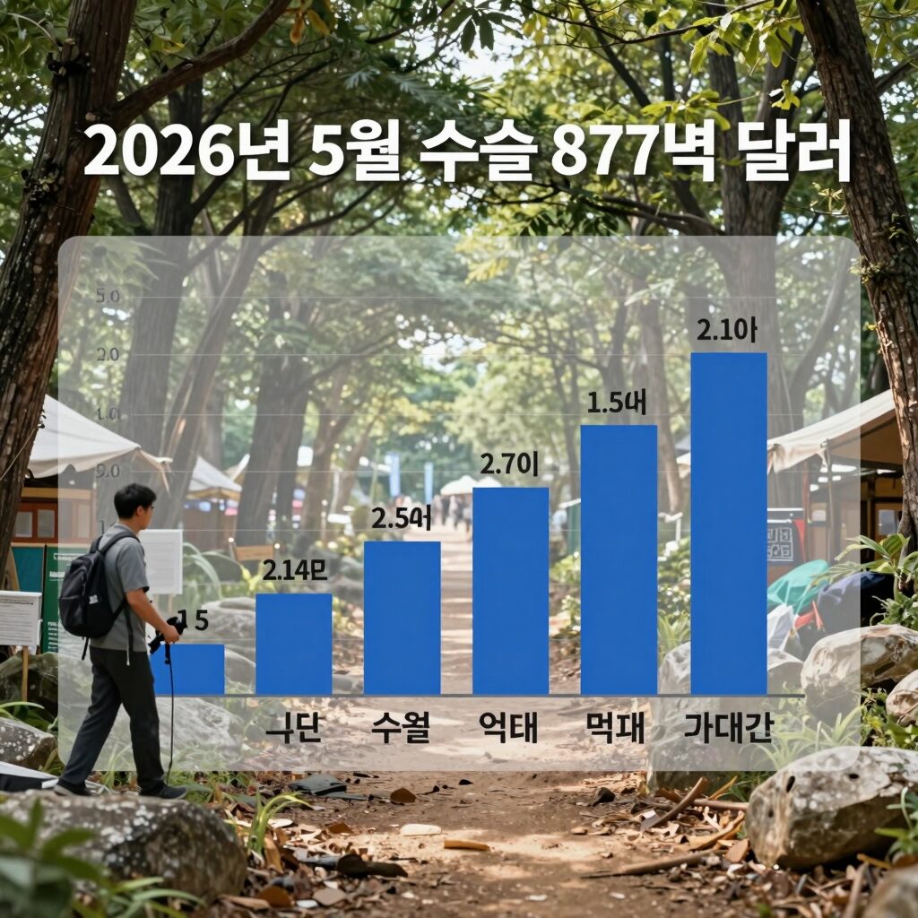 2026년 5월 수출 877억 달러 역대 최대 기록 그래프