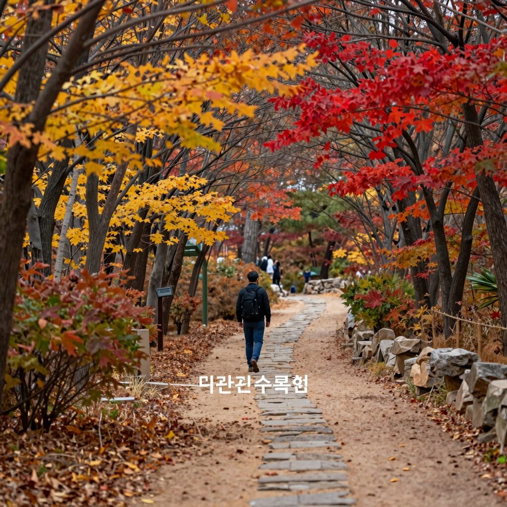 국립수목원 산림박물관 앞 단풍길 가을 풍경