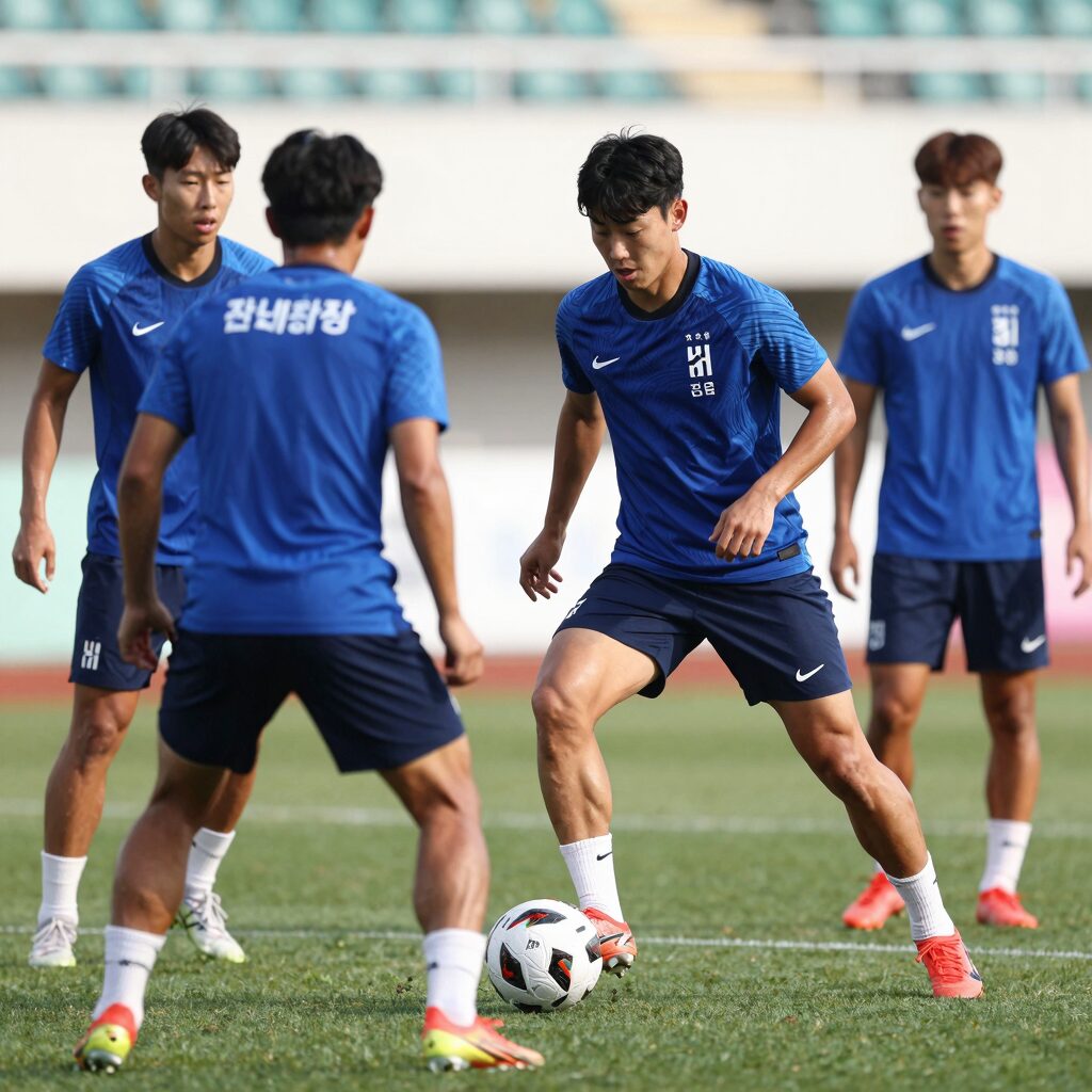 2026년 한국 축구 국가대표팀 훈련 모습