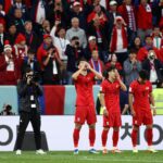 체코전 끝 한국 16강 조건 정리 한국 축구 대표팀이 체코전에서 승리한 후 기뻐하는 모습. 과달라하라 경기장 붉은 악마 응원단