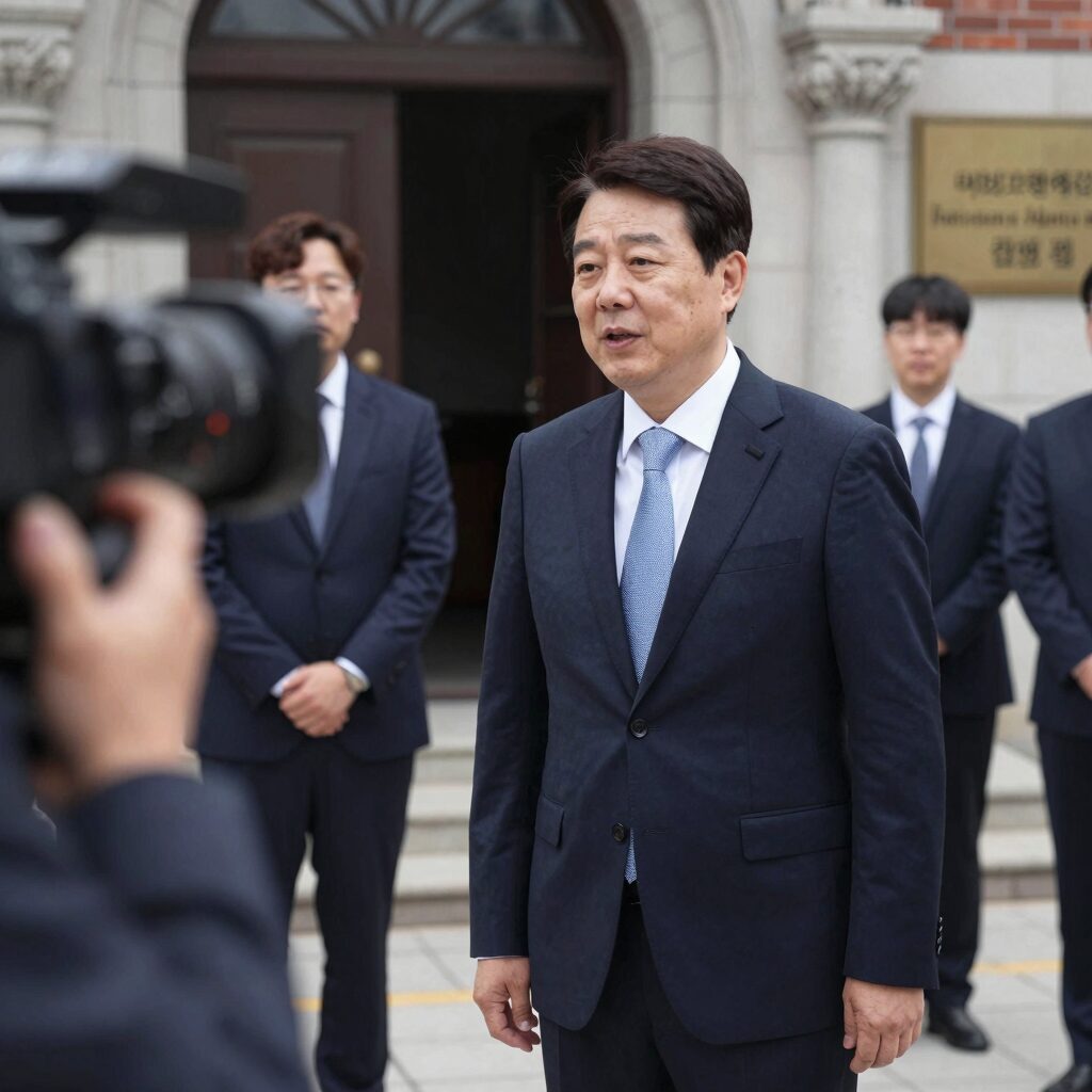이재명 대표가 교회를 방문하는 모습. 국가 정치인으로서 개인 신앙을 실천하는 장면.