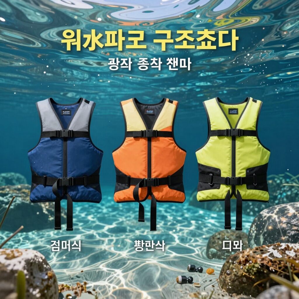 워터파크 구명조끼 종류 비교 접이식 경량 팽창식 허리벨트 일반 대여