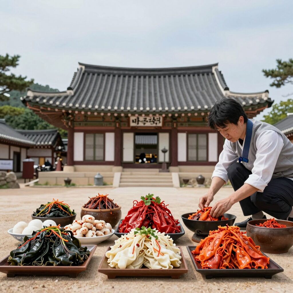 태화산 천년고찰 마곡사의 여름 김치 상차림