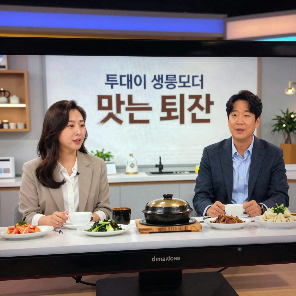생방송 투데이 맛있는퇴근 코너 스튜디오 화면, 퇴근길 맛집 추천 이미지