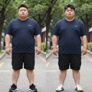 빅사이즈 남성 쿨토시와 일반 사이즈 비교 사진