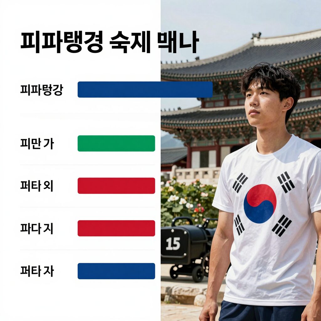 멕시코와 한국의 피파랭킹 순위 비교 그래프