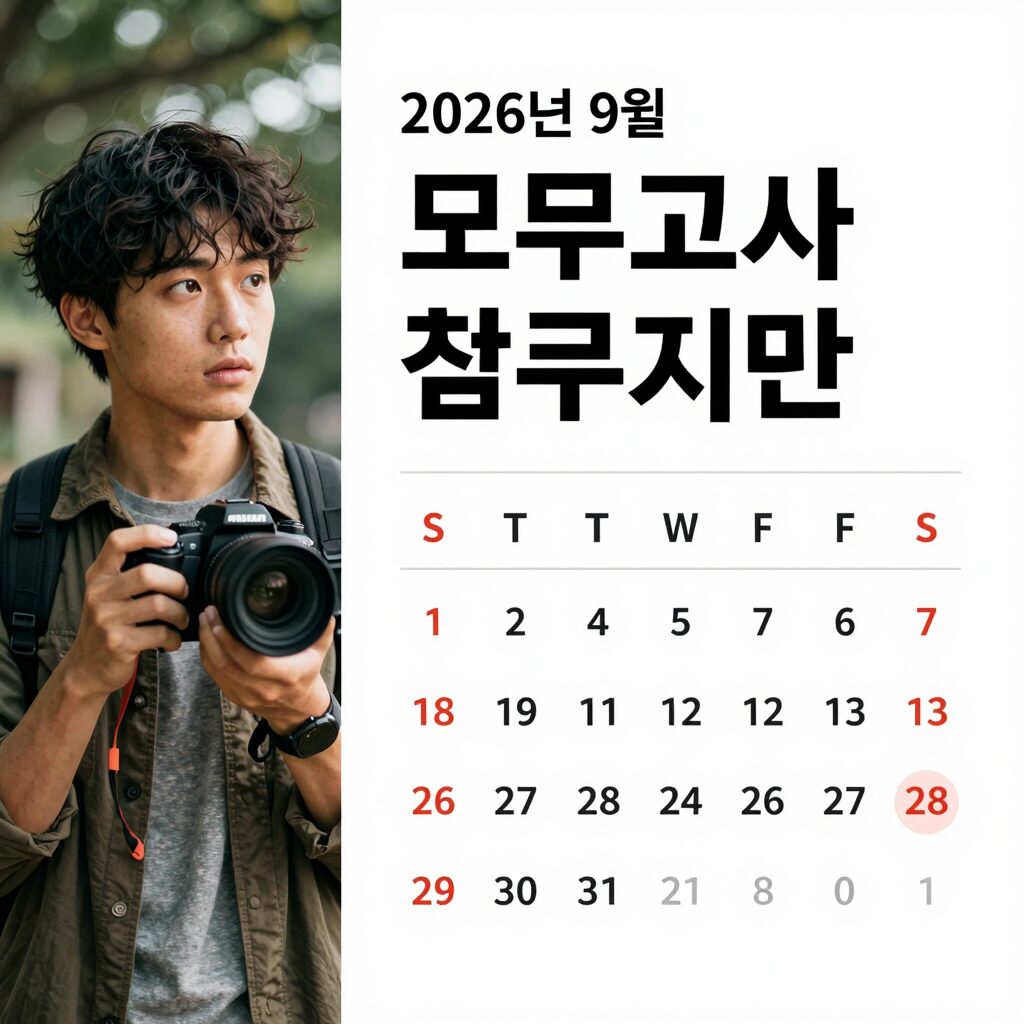 2026년 9월 모의고사 접수기간 달력 이미지