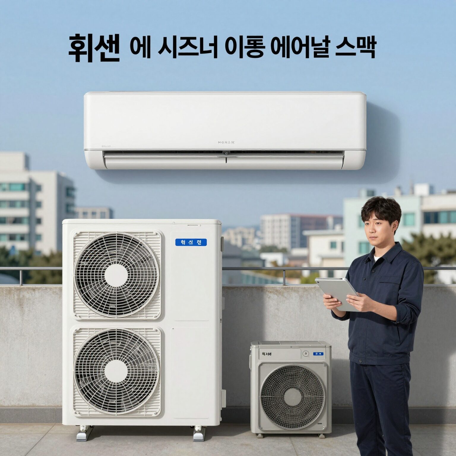 휘센 에어컨과 시즈너 이동식 에어컨 스펙 비교 사진