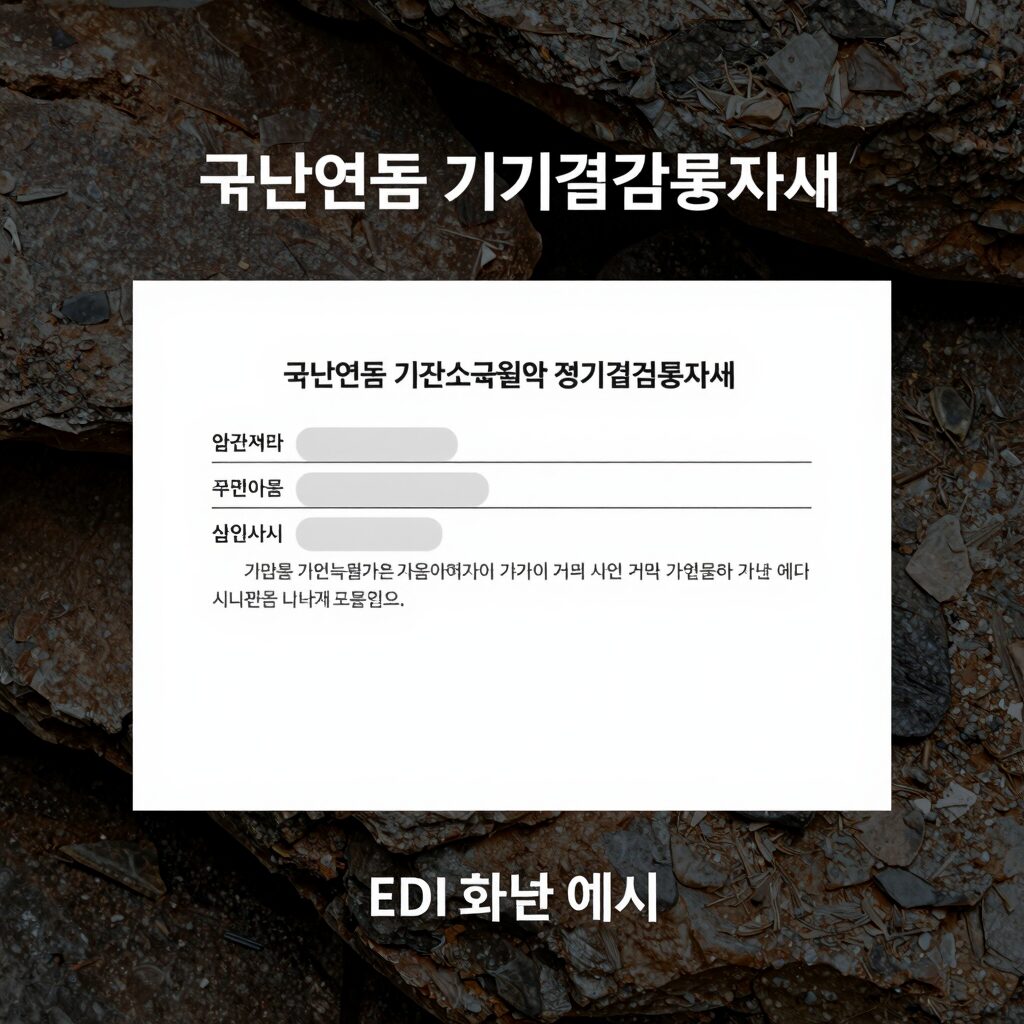 국민연금 기준소득월액 정기결정통지서 문서와 EDI 화면 예시