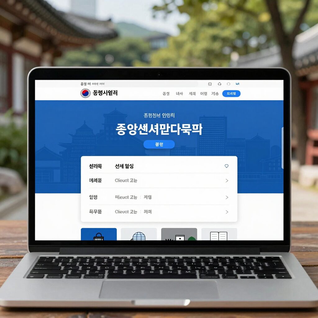 중앙선거관리위원회 공식 홈페이지 메인 화면으로 선거 일정과 투표소 조회 기능을 제공한다