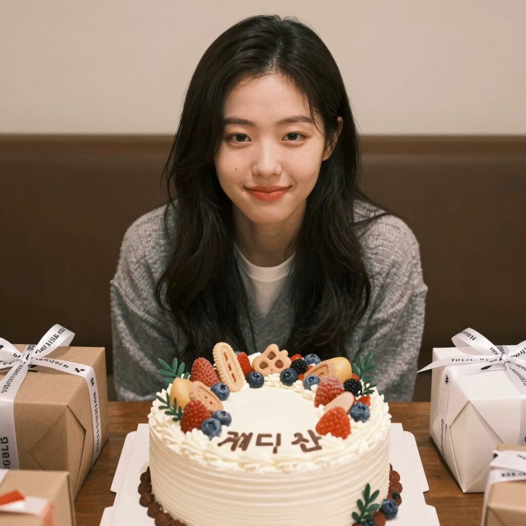 박지연이 SNS에 공개한 응원 케이크와 선물 사진