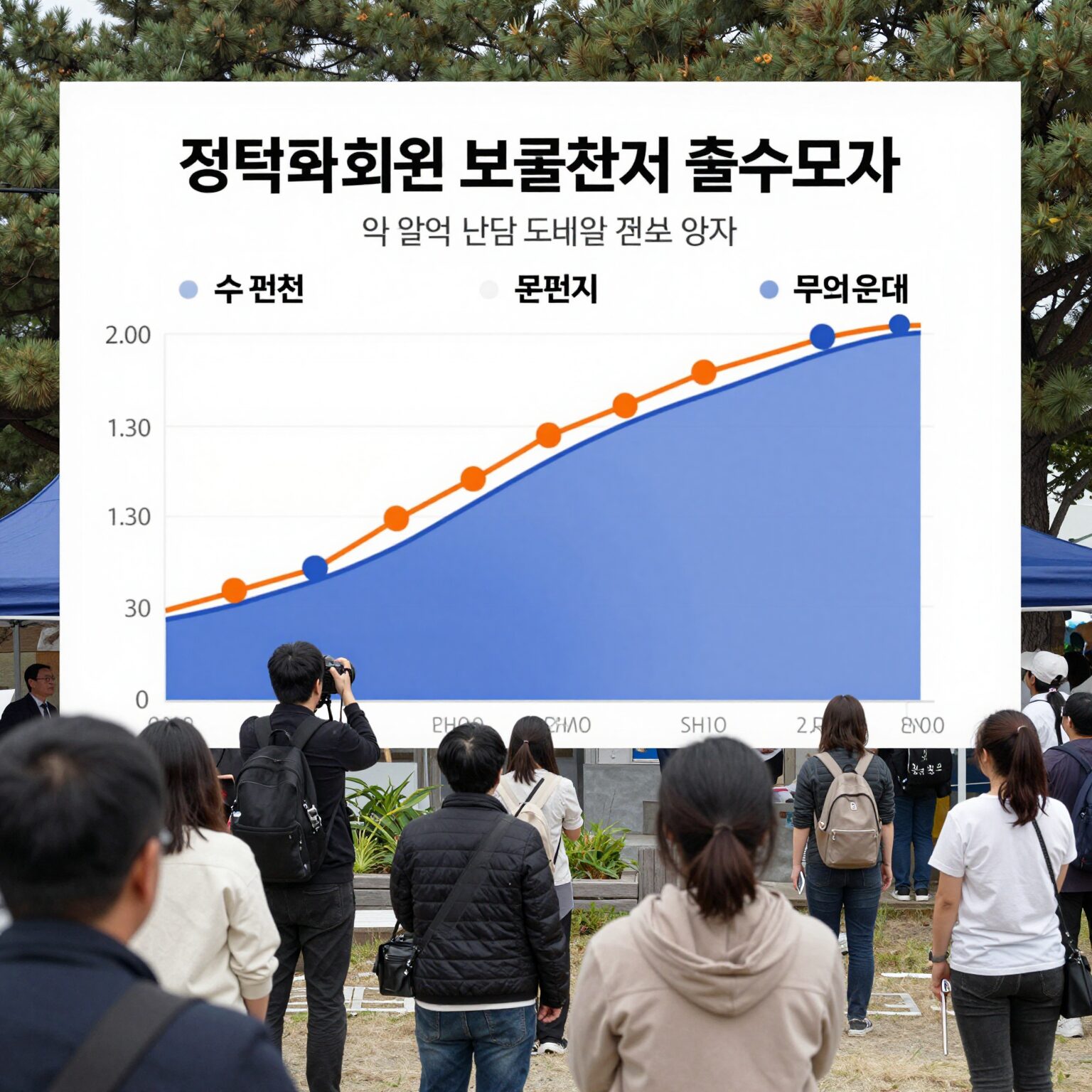 평택을 국회의원 보궐선거 출구조사 결과 그래프