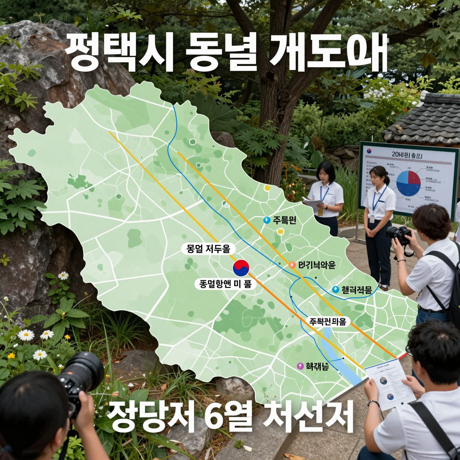 평택시 동별 개표 현황 지도 시각화 2026년 6월