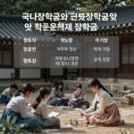 장학금 학점 기준 총정리 국가장학금과 근로장학금 및 학점은행제 장학금의 학점 기준을 표로 정리한 이미지