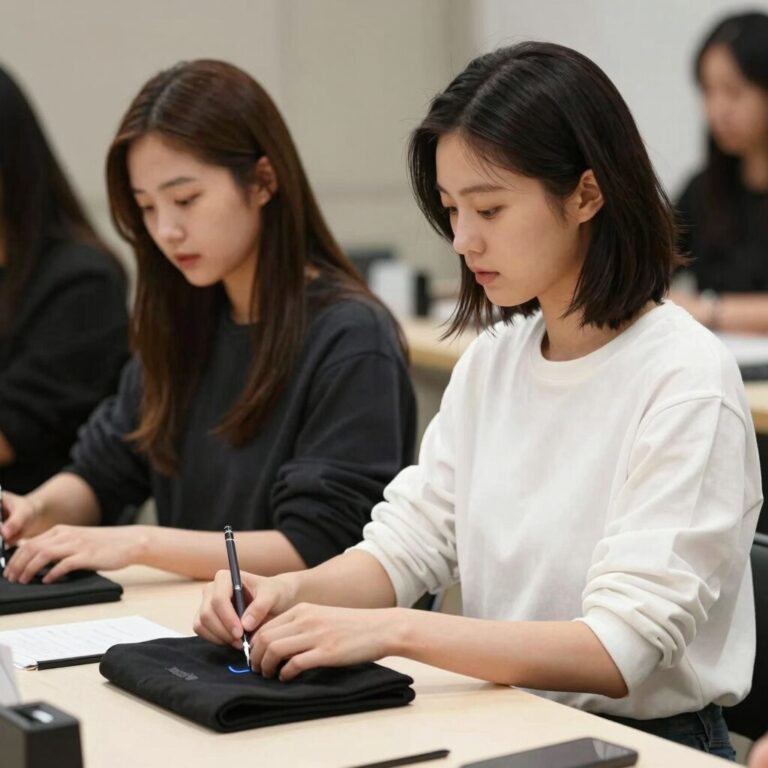 이소라와 홍진경이 파리 패션위크 오디션장에서 워킹을 연습하는 모습