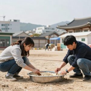 사슴벌레 사육통 발효톱밥 놀이목 세팅 예시