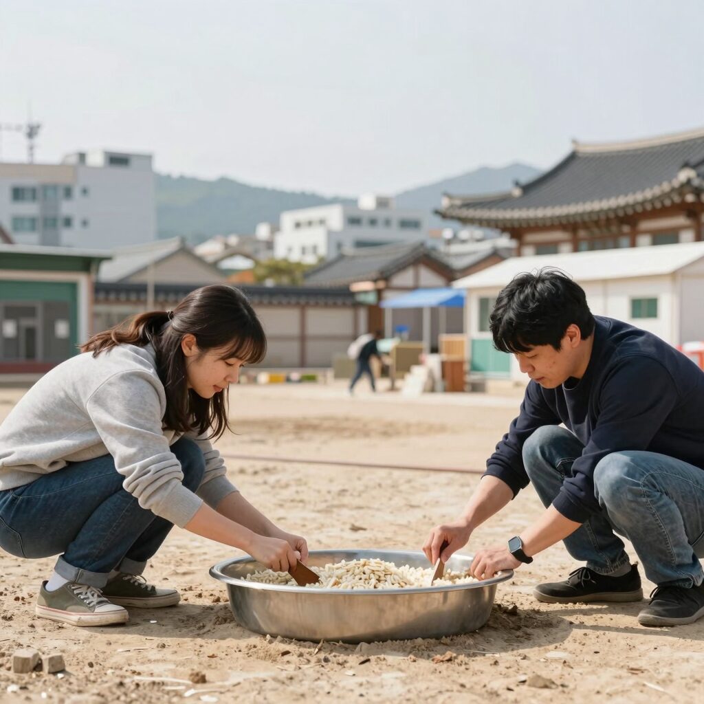 사슴벌레 사육통 발효톱밥 놀이목 세팅 예시