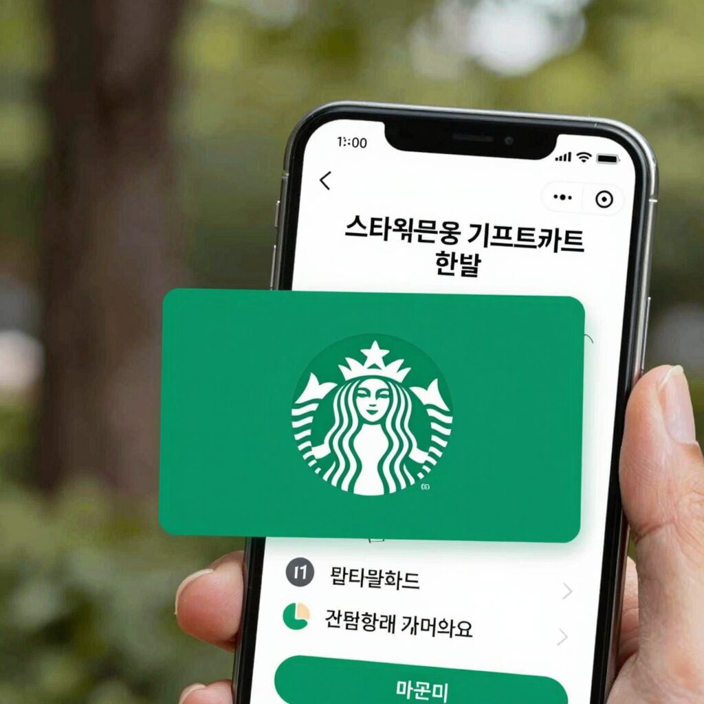 스타벅스 앱 기프트카드 환불 신청 화면