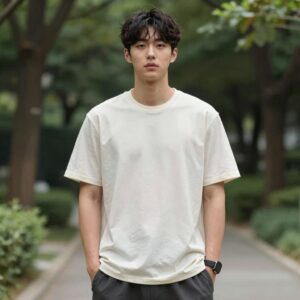 남자 반팔 면남방 셔츠 여름 코디 예시