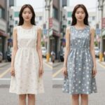 여름 민소매 원피스 패턴 수정 전후 비교